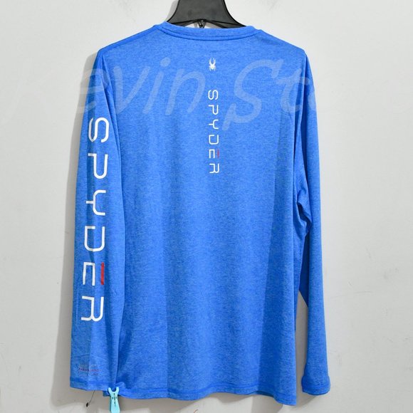 NWT ! Spyder Men’s sun tee ( Rash Guard),50+ UPF,lightweight BLUE - Picture 3 of 7